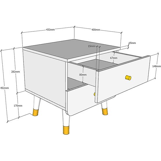 Noční stolek Billy - olivově zelený