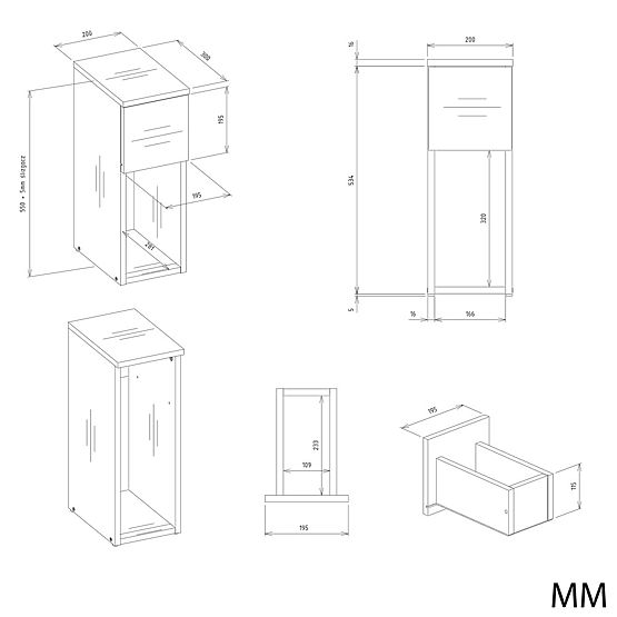 Noční stolek GALAX 20/1S ARTISAN