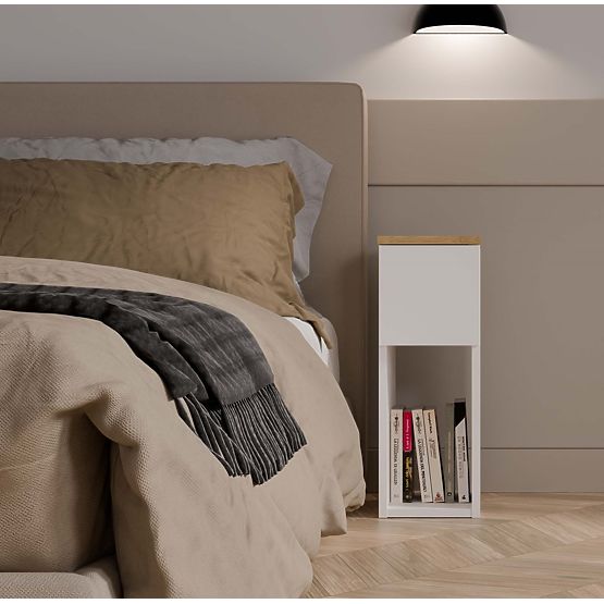 Noční stolek GALAX 20/1S BÍLÁ-ARTISAN