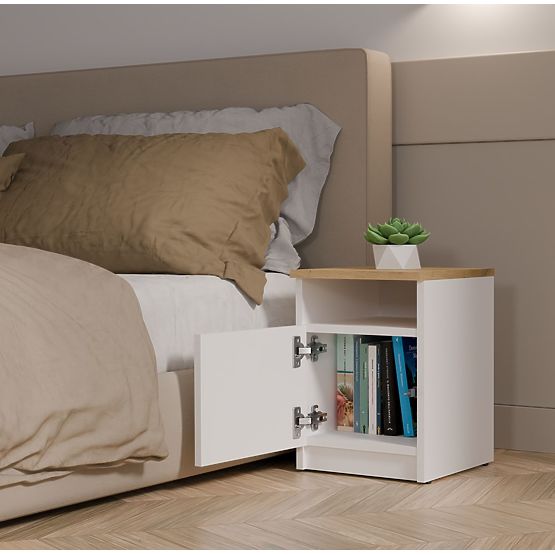 Noční stolek GALAX 30/1D BÍLÁ-ARTISAN