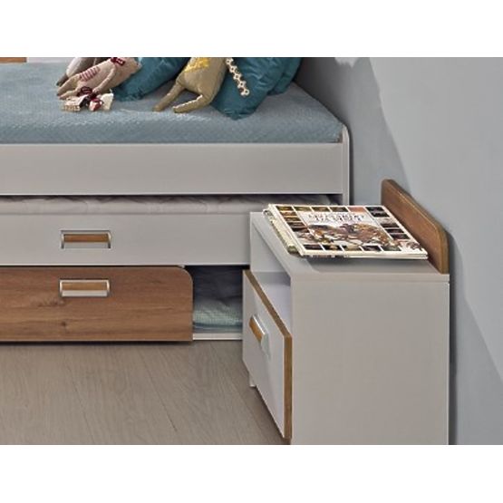 Noční stolek L12 - bílá / dub nash