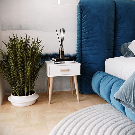 Noční stolek Luna bílý, noční stolek