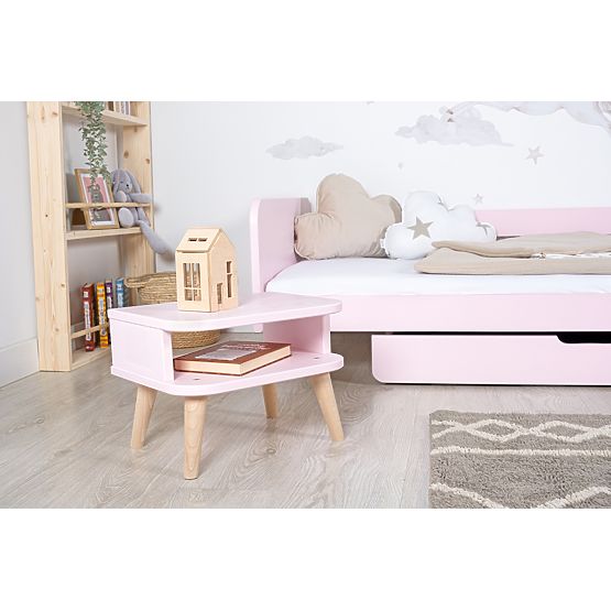 Noční stolek NELL- pudrově růžový