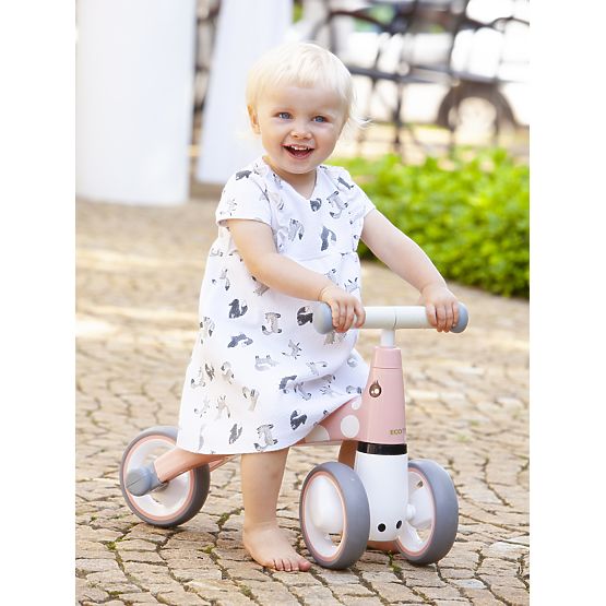 Odrážedlo Mini - růžové s bílými puntíky