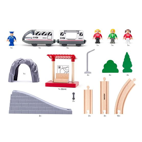 Osmička - dřevěná vláčkodráha s mostem 45 prvků