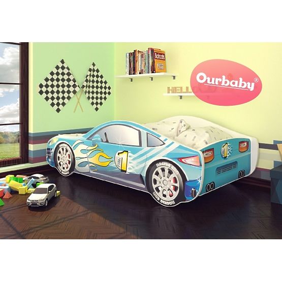 Ourbaby dětská postel Autíčko + matrace zdarma