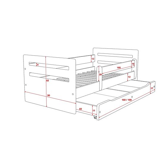Ourbaby dětská postel Tomi - zelená