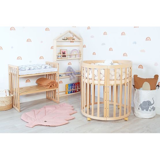 Oválná roustoucí postýlka Ruby 7v1 - přírodní