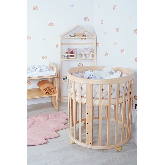 Oválná roustoucí postýlka Ruby 7v1 - přírodní