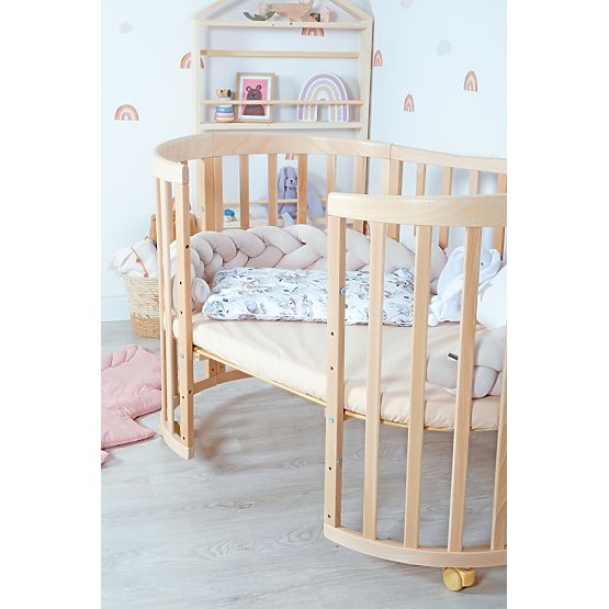 Oválná roustoucí postýlka Ruby 7v1 - přírodní