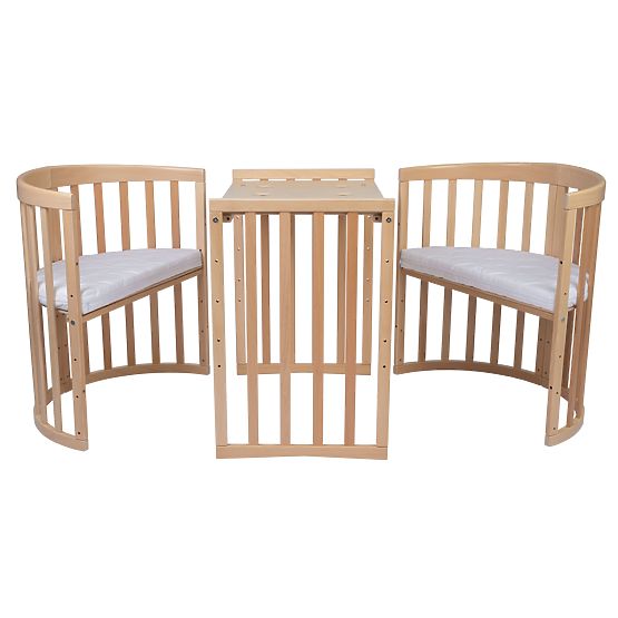 Oválná roustoucí postýlka Ruby 7v1 - přírodní