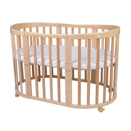 Oválná roustoucí postýlka Ruby 7v1 - přírodní