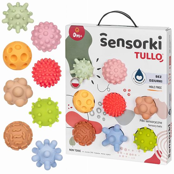 PASTELOVÉ Senzorické Míčky Tullo - 8 míčků bez otvorů