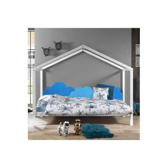 Pěnová ochrana zdi za postel Mraky - modrá