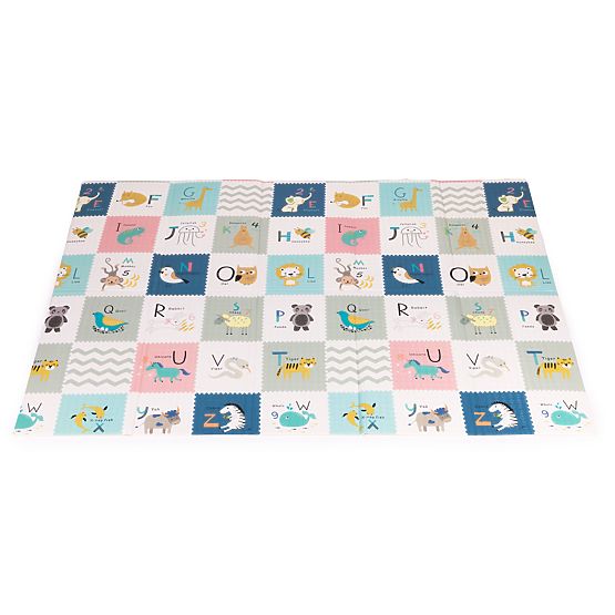 Pěnová podložka pro děti 200x150 cm vzdělávací oboustranná skládací měřítko růstu abeceda ECOTOYS