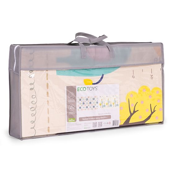 Pěnová podložka pro děti 200x150 cm vzdělávací oboustranná skládací měřítko růstu abeceda ECOTOYS