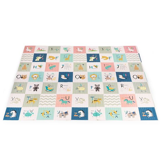 Pěnová podložka pro děti 200x180 cm vzdělávací oboustranná skládací měřítko růstu abeceda ECOTOYS