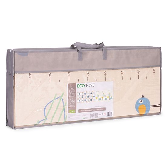 Pěnová podložka pro děti 200x180 cm vzdělávací oboustranná skládací měřítko růstu abeceda ECOTOYS