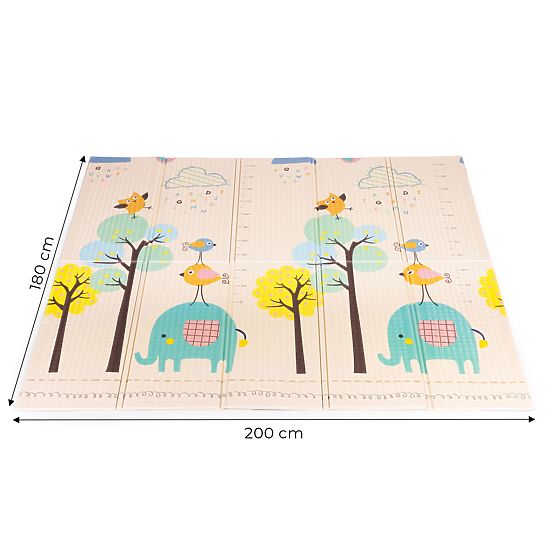 Pěnová podložka pro děti 200x180 cm vzdělávací oboustranná skládací měřítko růstu abeceda ECOTOYS