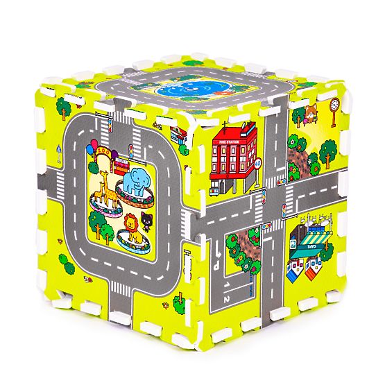 Pěnová podložka pro děti město 9 dílů 90,5x90,5 cm IPLAY