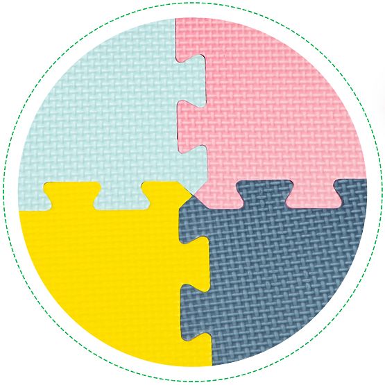 Pěnová podložka - puzzle pastelové barvy