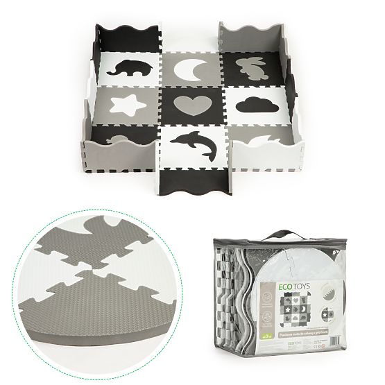 Pěnová podložka s ohrádkou puzzle suchý bazén 25ks ECOTOYS