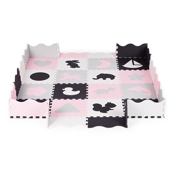 Pěnová podložka s ohrádkou puzzle suchý bazén 36 prvků ECOTOYS