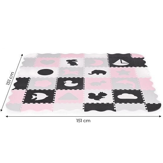 Pěnová podložka s ohrádkou puzzle suchý bazén 36 prvků ECOTOYS