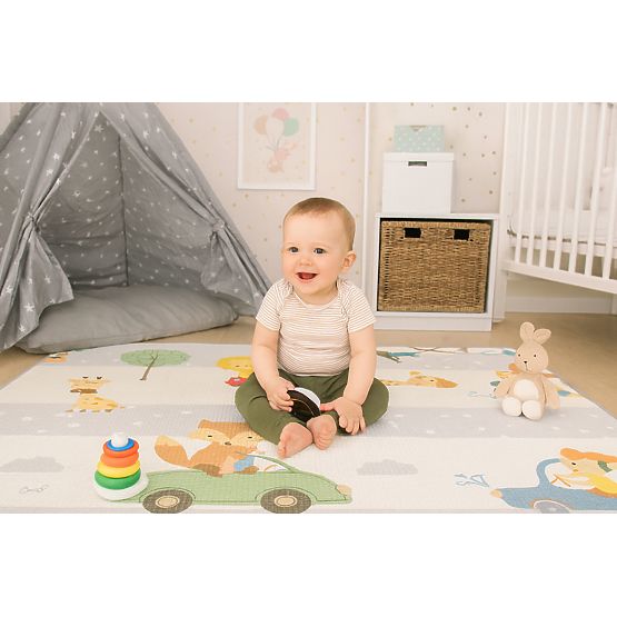 Pěnová vzdělávací oboustranná rolovací podložka s abecedou ECOTOYS pro děti