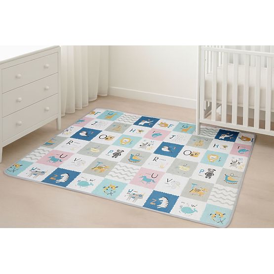 Pěnová vzdělávací oboustranná rolovací podložka s abecedou ECOTOYS pro děti