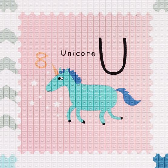 Pěnová vzdělávací oboustranná rolovací podložka s abecedou ECOTOYS pro děti