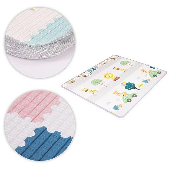 Pěnová vzdělávací oboustranná rolovací podložka s abecedou ECOTOYS pro děti