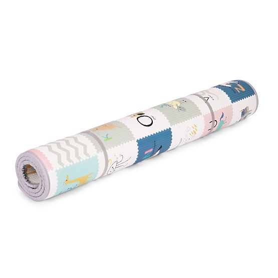 Pěnová vzdělávací oboustranná rolovací podložka s abecedou ECOTOYS pro děti