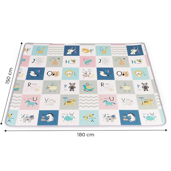 Pěnová vzdělávací oboustranná rolovací podložka s abecedou ECOTOYS pro děti