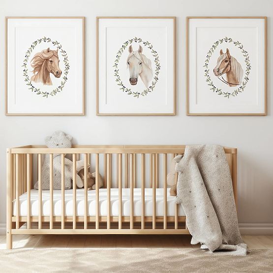 Plakáty pro děti - sada koní