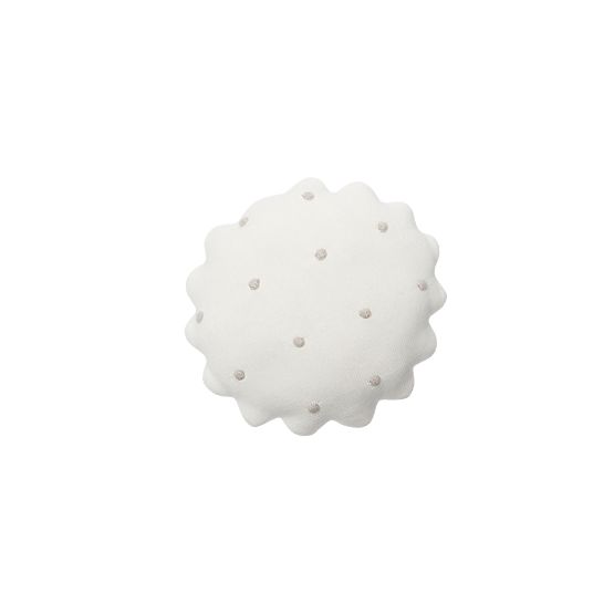 Pletený kulatý polštářek Biscuit - Ivory