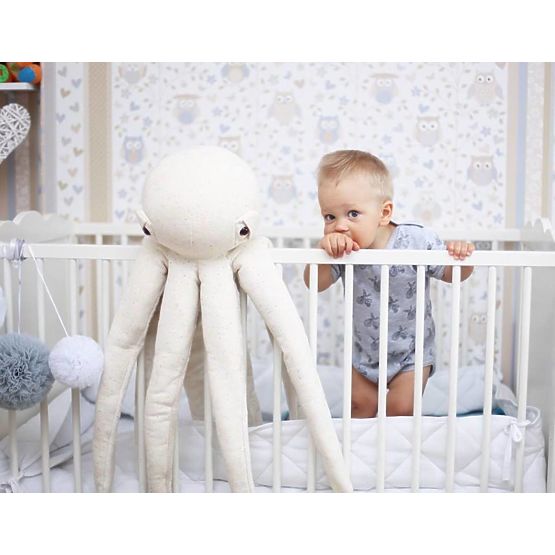 Plyšová chobotnice - ecru