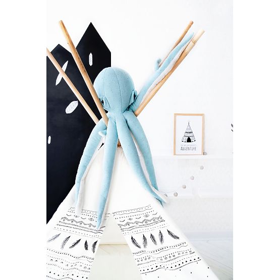 Plyšová chobotnice - modrá