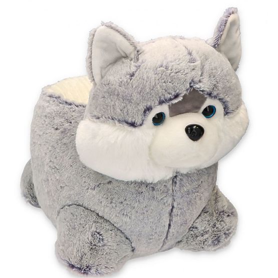 Plyšový taburet pejsek Husky sedátko
