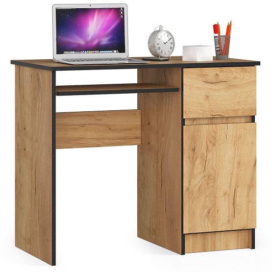 Počítačový stůl 90 cm Piksel pravý - PK dub craft