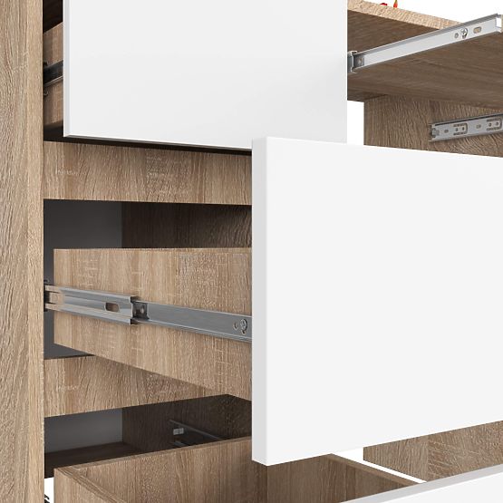 POČÍTAČOVÝ STŮL A-6 90 cm LEVÝ PK SONOMA / BÍLÝ