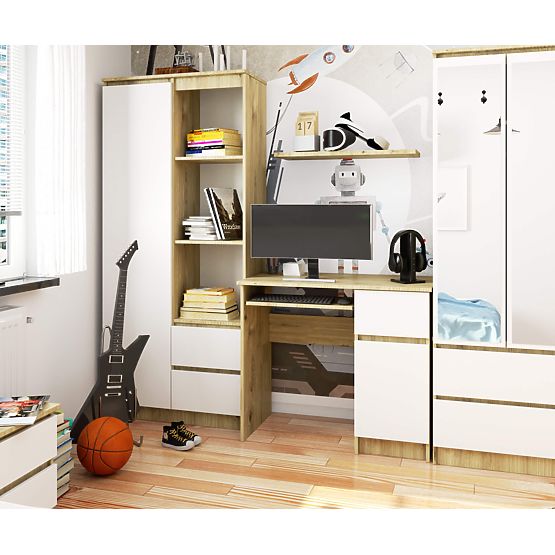 POČÍTAČOVÝ STŮL PIKSEL PK ARTISAN / BÍLÝ - PRAVÝ