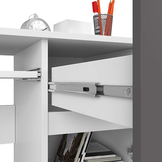 POČÍTAČOVÝ STŮL PIKSEL PK BÍLÝ / ŠEDÝ - PRAVÝ