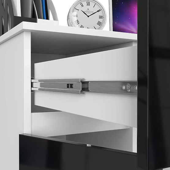 POČÍTAČOVÝ STŮL PIKSEL PK ČERNÝ LESK LEVÝ