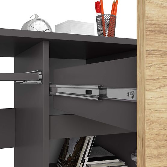 POČÍTAČOVÝ STŮL PIKSEL PK ŠEDÝ / DUB ARTISAN - PRAVÝ