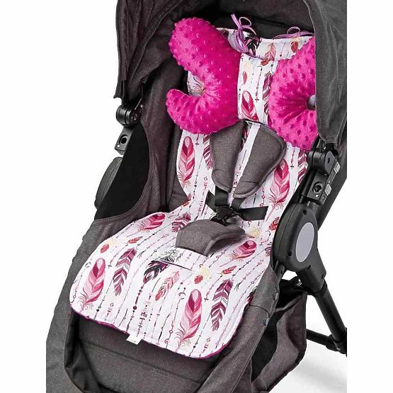 Podložka do kočárku Basic Sensillo z Minky polštářkem purpurová