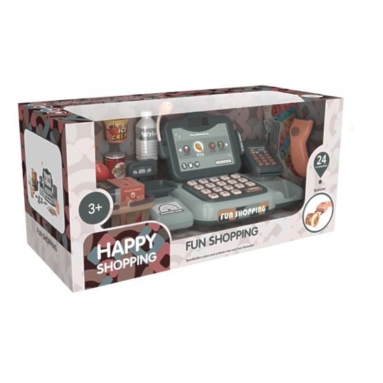 Pokladna obchod produkty skener kalkulačka zvuky