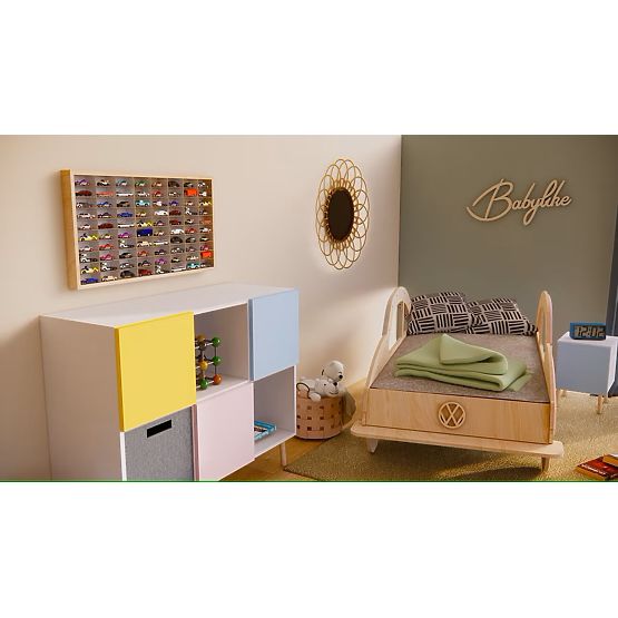 Police na autíčka Hot Wheels - přírodní, 80 míst