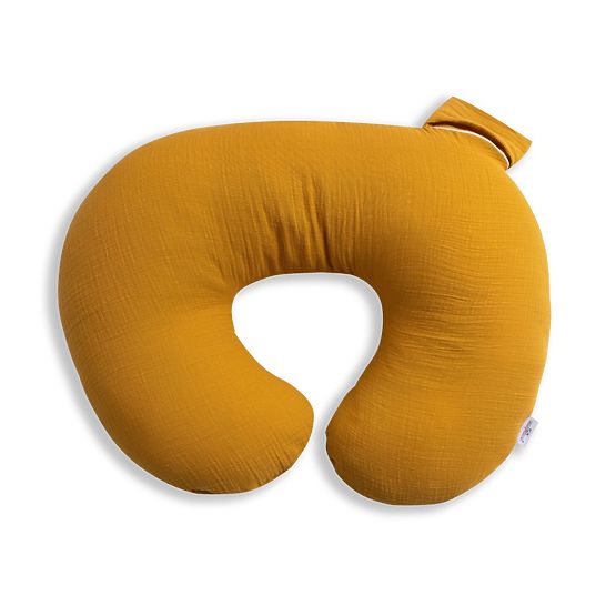 Mušelínový polohovací polštář Heavens - mustard