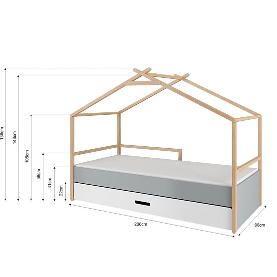 Postel domeček se šuplíkem TeePee